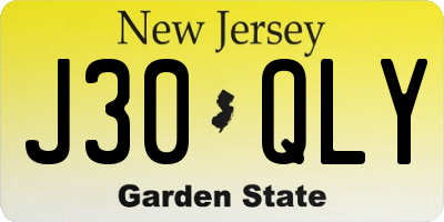 NJ license plate J30QLY