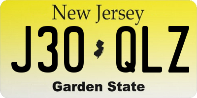 NJ license plate J30QLZ