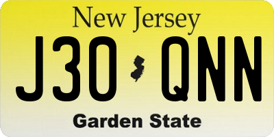 NJ license plate J30QNN