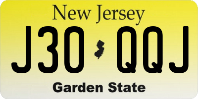 NJ license plate J30QQJ