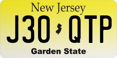 NJ license plate J30QTP