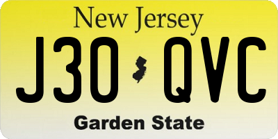 NJ license plate J30QVC