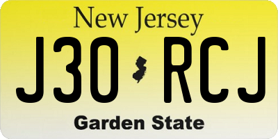 NJ license plate J30RCJ