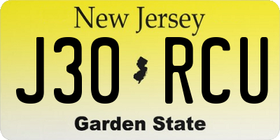 NJ license plate J30RCU