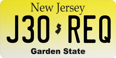 NJ license plate J30REQ