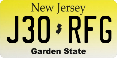 NJ license plate J30RFG