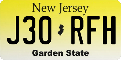 NJ license plate J30RFH