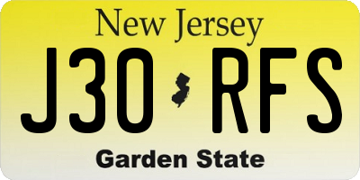 NJ license plate J30RFS