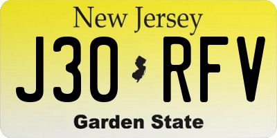 NJ license plate J30RFV