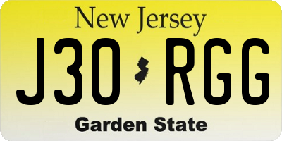 NJ license plate J30RGG