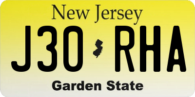 NJ license plate J30RHA