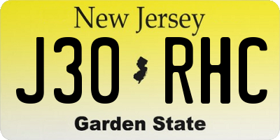 NJ license plate J30RHC