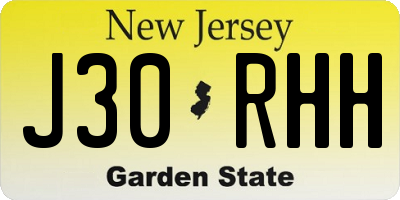 NJ license plate J30RHH