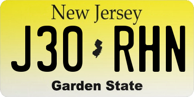 NJ license plate J30RHN
