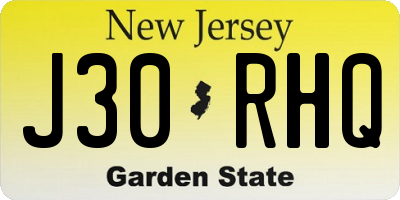 NJ license plate J30RHQ