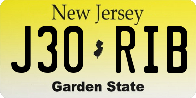 NJ license plate J30RIB