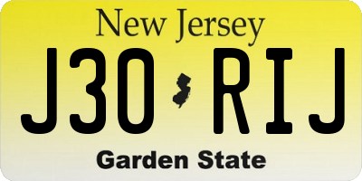 NJ license plate J30RIJ