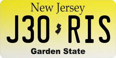 NJ license plate J30RIS