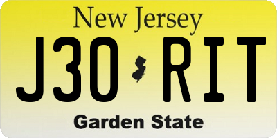 NJ license plate J30RIT