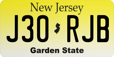 NJ license plate J30RJB