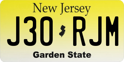 NJ license plate J30RJM