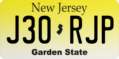 NJ license plate J30RJP