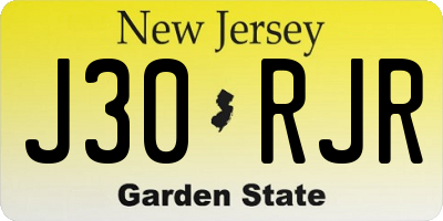 NJ license plate J30RJR