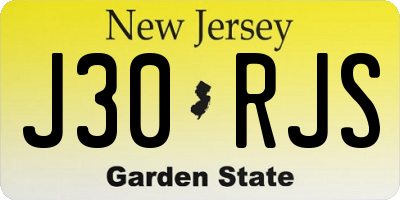 NJ license plate J30RJS