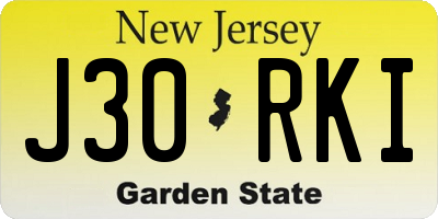 NJ license plate J30RKI