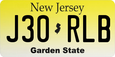 NJ license plate J30RLB