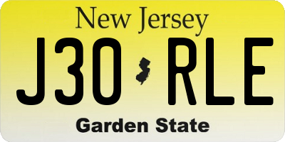 NJ license plate J30RLE