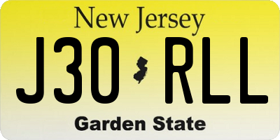 NJ license plate J30RLL