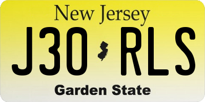 NJ license plate J30RLS
