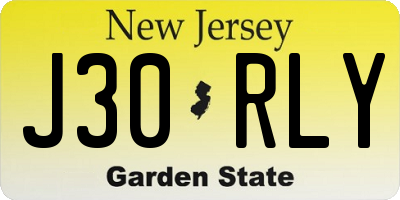 NJ license plate J30RLY