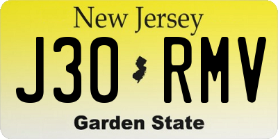 NJ license plate J30RMV