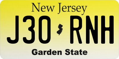 NJ license plate J30RNH