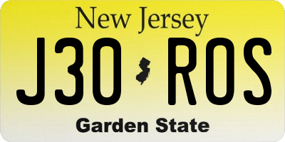 NJ license plate J30ROS