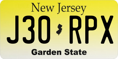 NJ license plate J30RPX