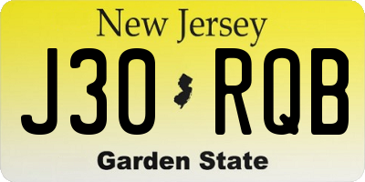 NJ license plate J30RQB