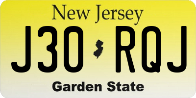 NJ license plate J30RQJ