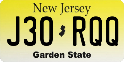 NJ license plate J30RQQ