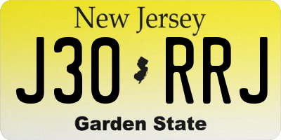 NJ license plate J30RRJ