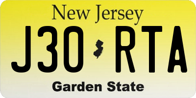 NJ license plate J30RTA