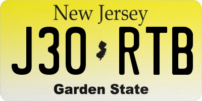 NJ license plate J30RTB