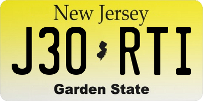 NJ license plate J30RTI