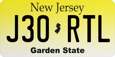 NJ license plate J30RTL