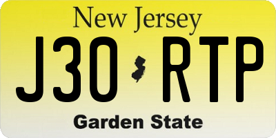 NJ license plate J30RTP
