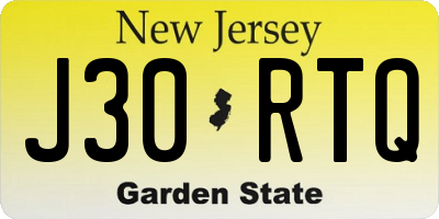 NJ license plate J30RTQ