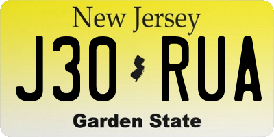 NJ license plate J30RUA