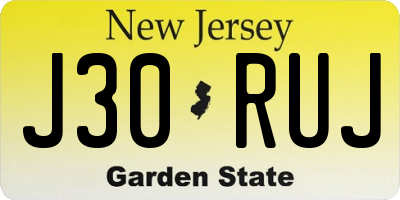 NJ license plate J30RUJ